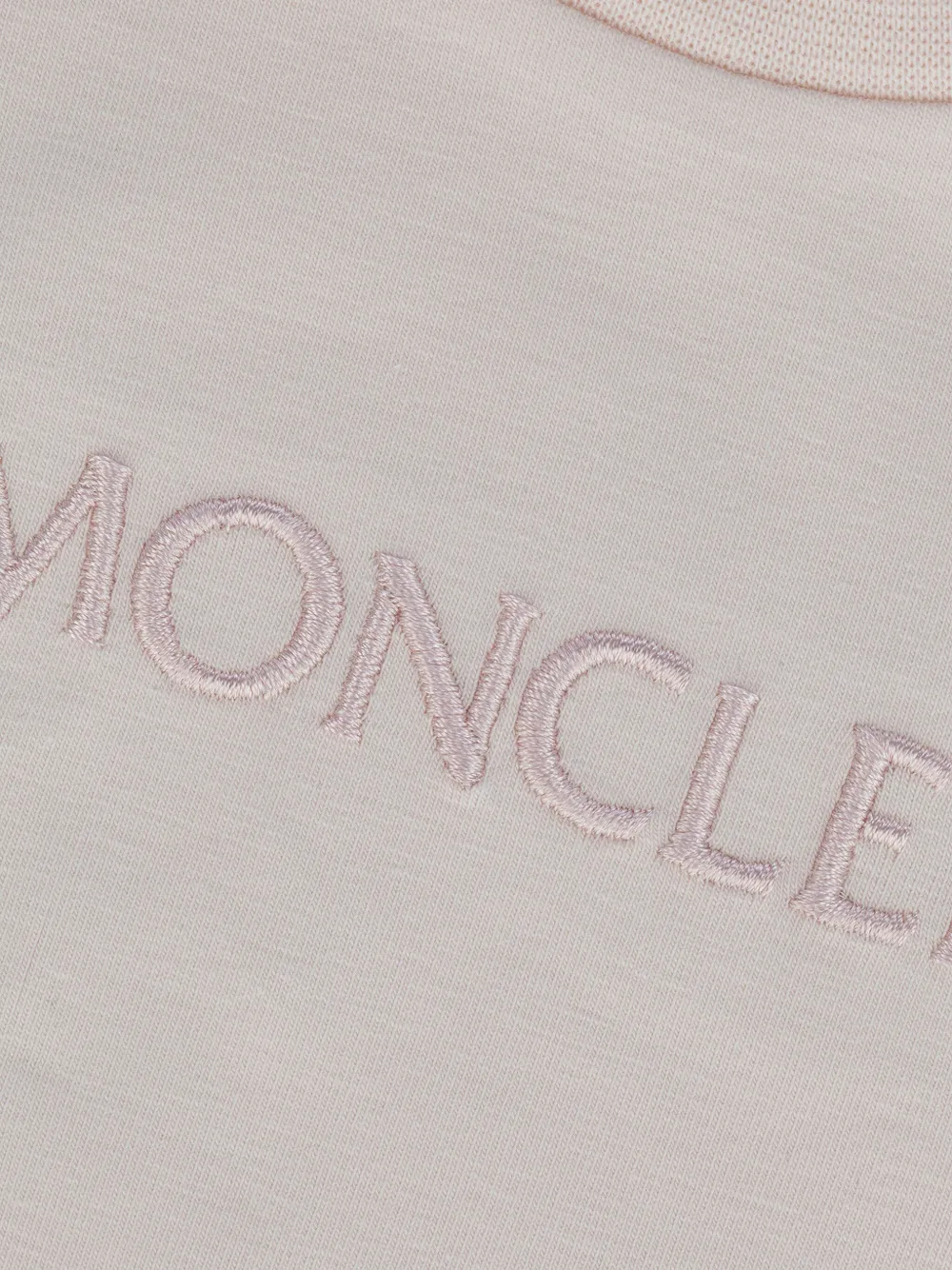Футболка с вышитым логотипом Moncler Enfant, нейтральный — фото 3