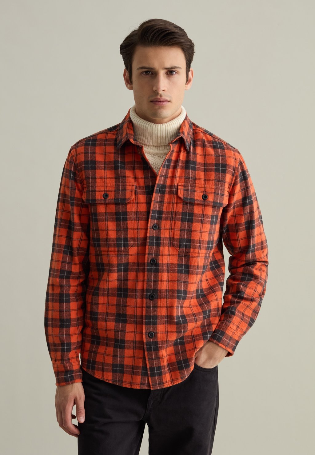 

Рубашка CHECK WITH POCKETS PIOMBO, оранжевый