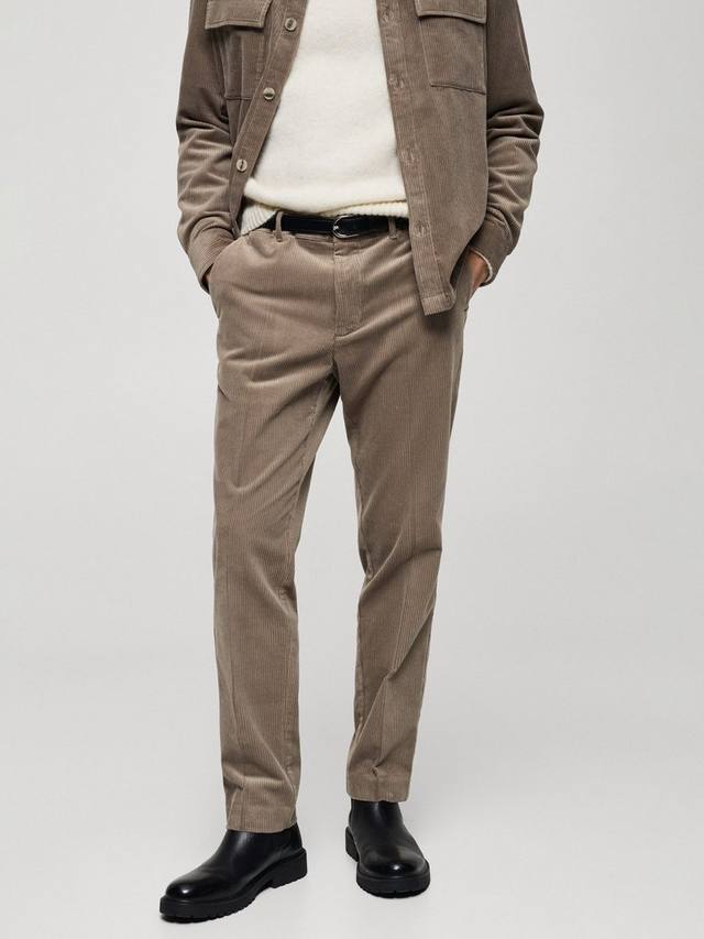 

Вельветовые брюки pierre с прямыми штанинами Mango, цвет Mid Grey