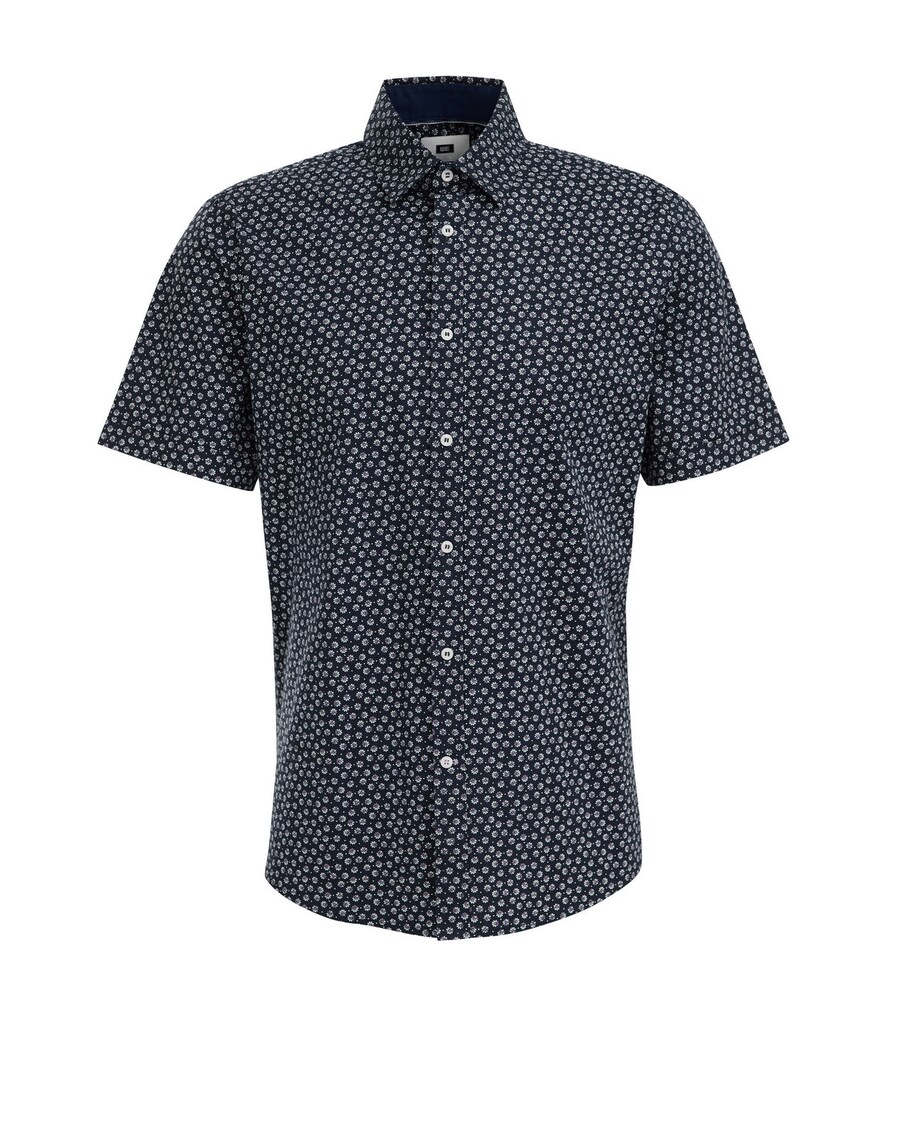 

Повседневная рубашка WE Fashion Slim fit Button Up Shirt, морской синий