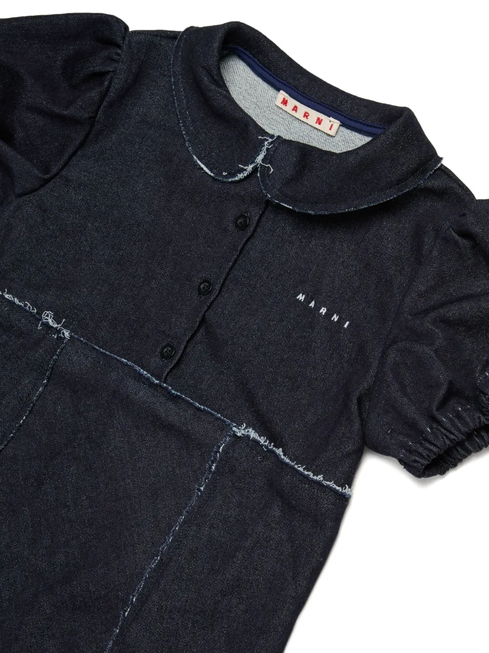 Джинсовая блузка с объемными рукавами Marni Kids, синий — фото 3