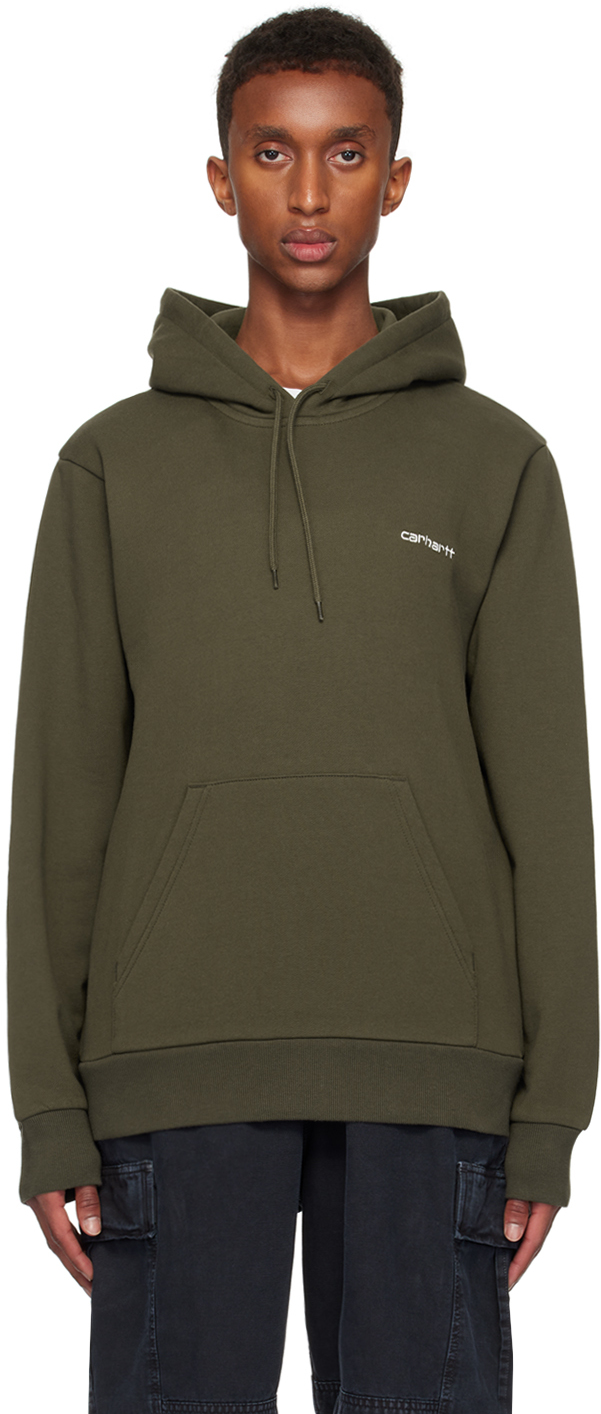 

Толстовка с капюшоном цвета хаки с вышивкой Carhartt Work In Progress