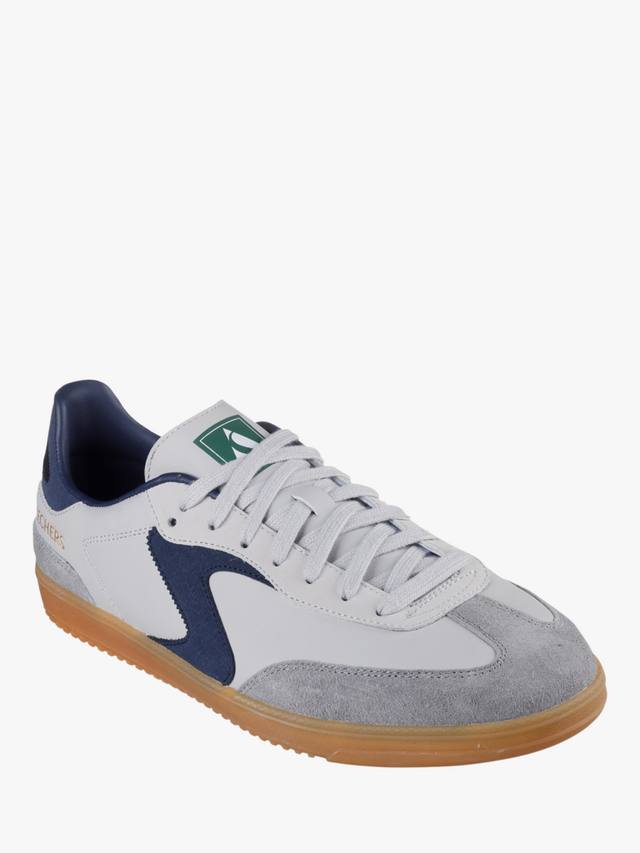 Кроссовки на шнуровке из смеси замши hotshot pyke Skechers, цвет Grey/Navy — фото 2