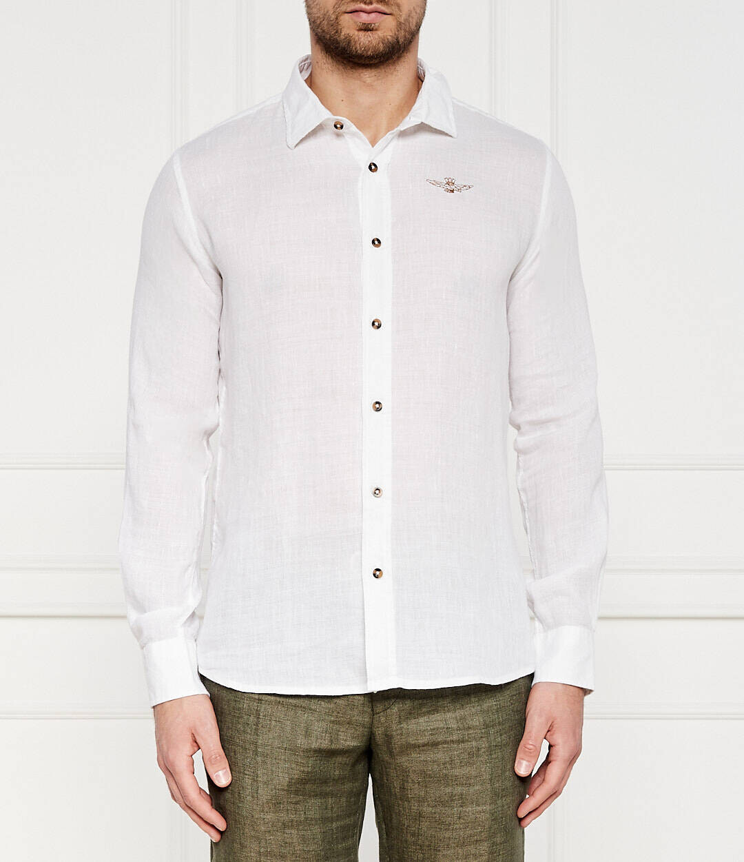 

Льняная рубашка Aeronautica Militare Regular Fit, белый