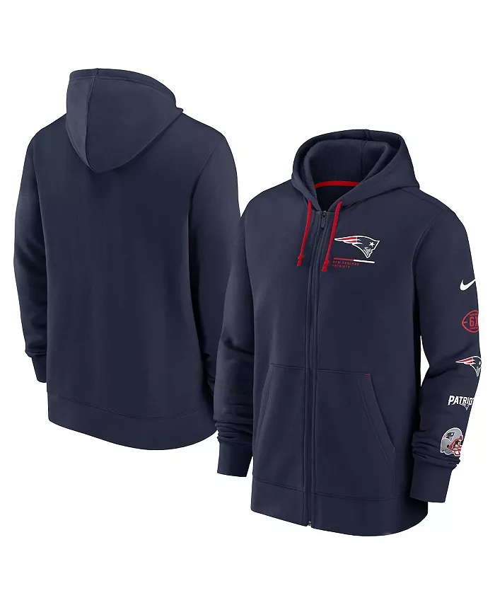

Мужская синяя с красным худи New England Patriots Surrey на молнии Nike