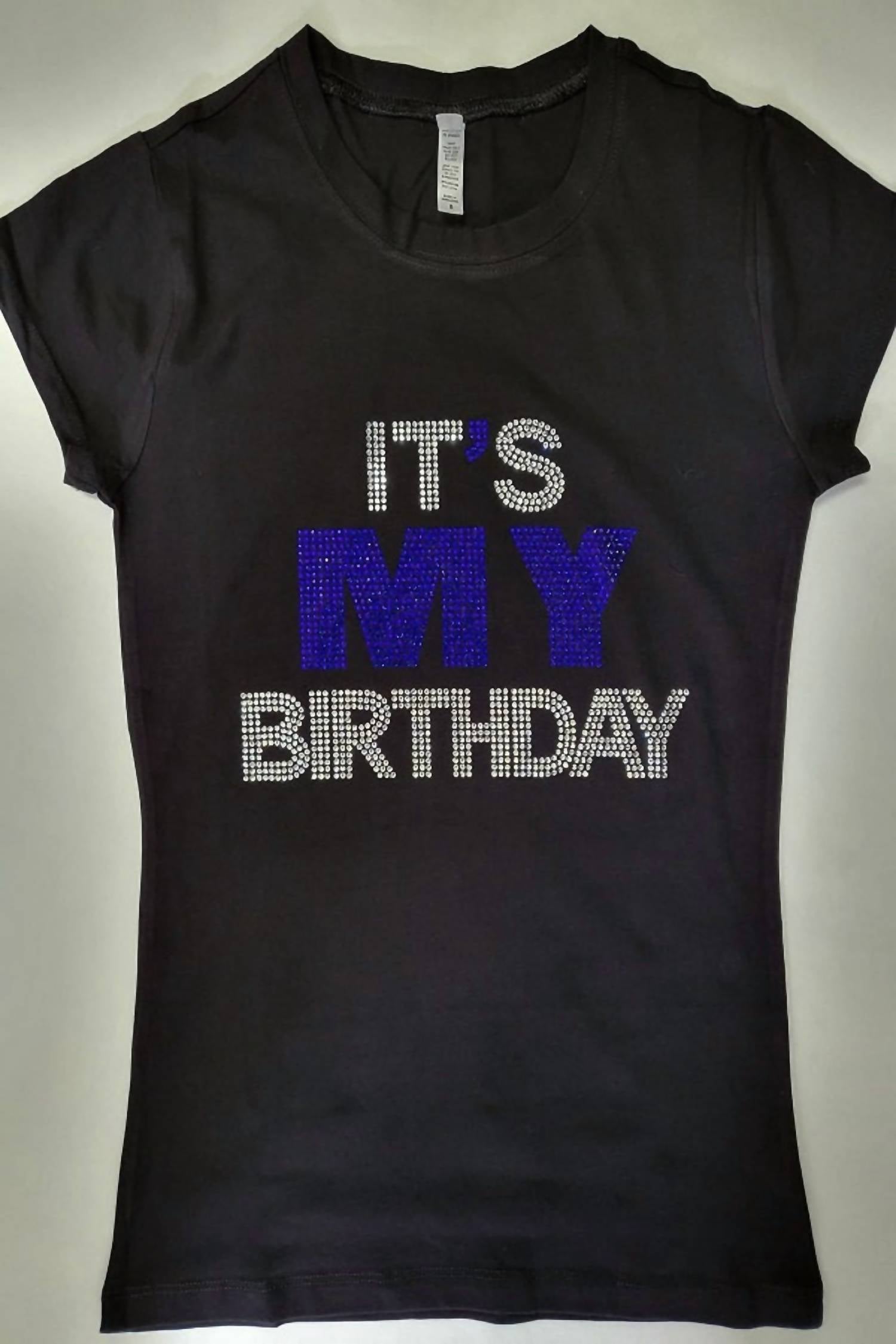 

Женская футболка It's My Birthday черного/синего цвета LA Hot