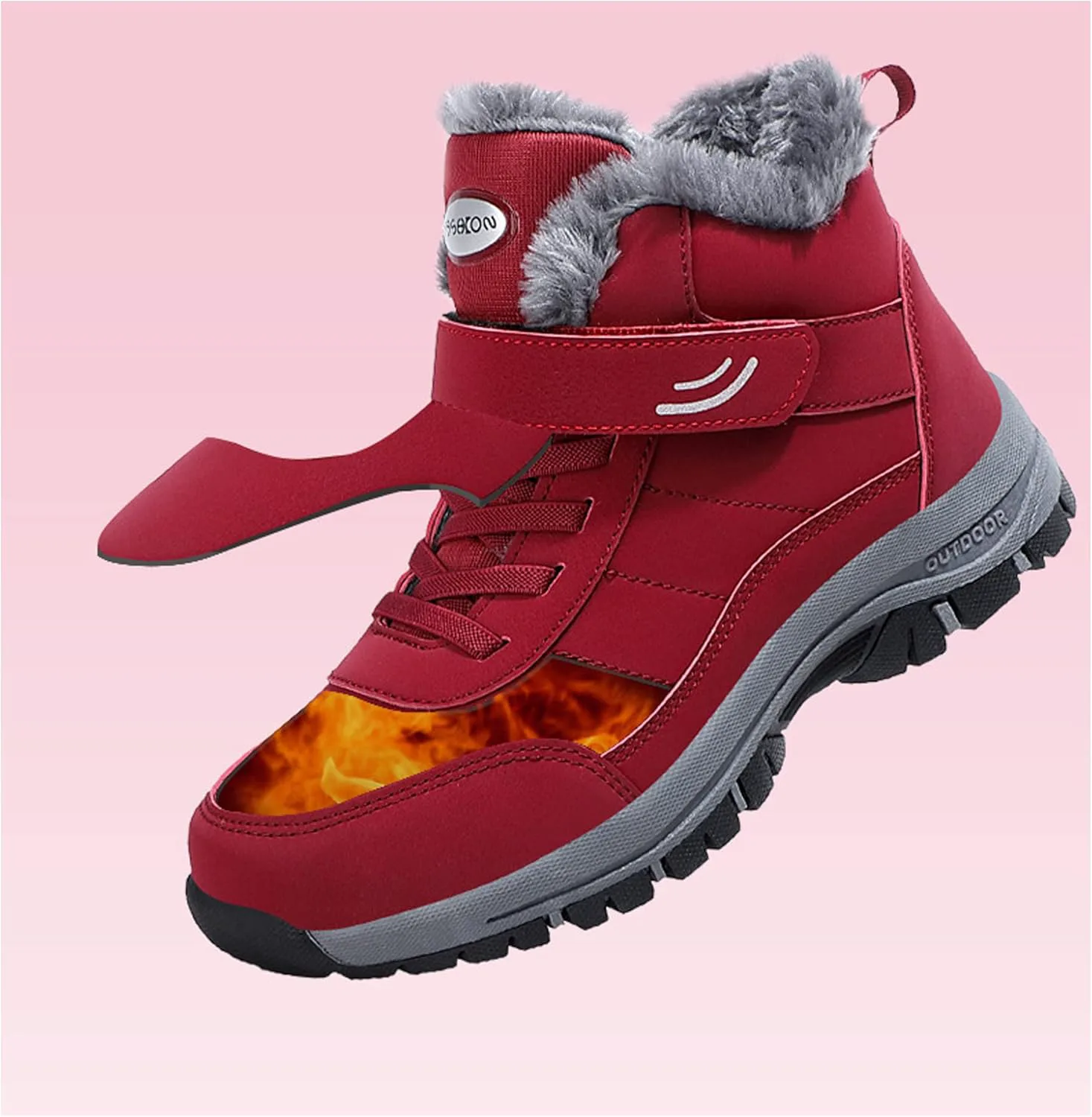 

Мужские и женские осенне-зимние высокие бархатные хлопковые туфли, обувь для пожилых, спортивные противоскользящие зимние ботинки Dressnu, черный