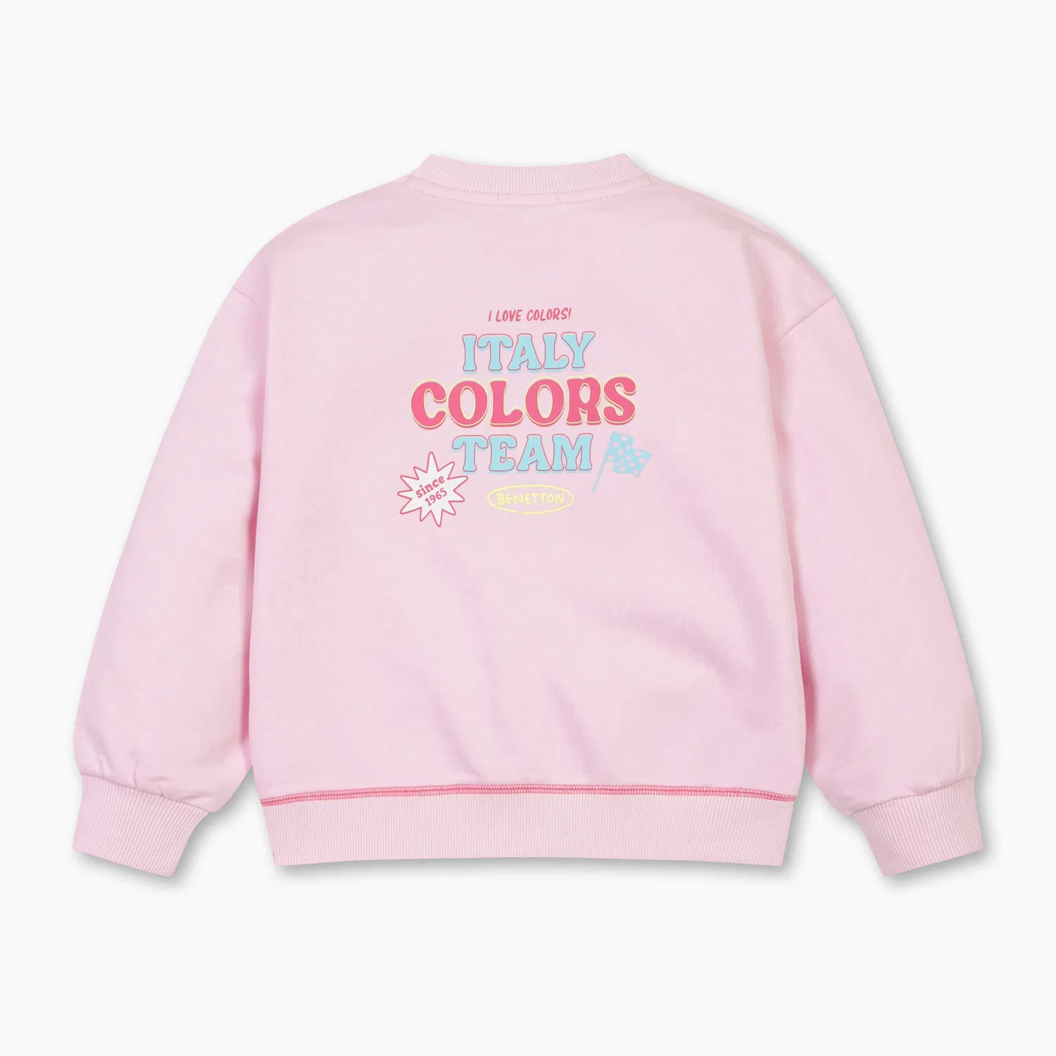 Детский свитшот с графическим принтом, лавандовый, от Benetton Kids — фото 2