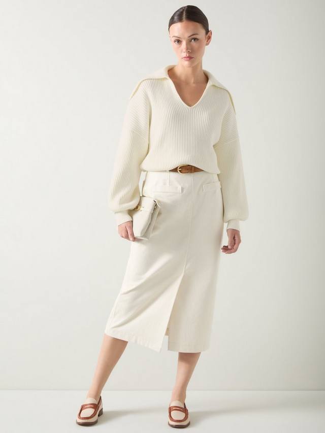 

Сибил миди-юбка из ребристого трикотажа L.K.Bennett, Cream