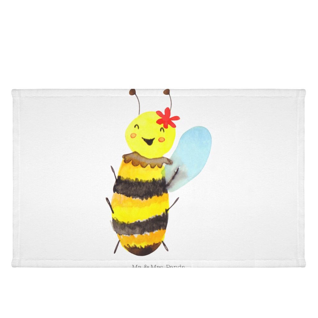 

Гостевое полотенце Mr. & Mrs. Panda Bee Happy - белое - подарок, махровая ткань, оса, шмель, гостевое полотенце, дорожное полотенце, детское полотенце, спортивное полотенце, белый