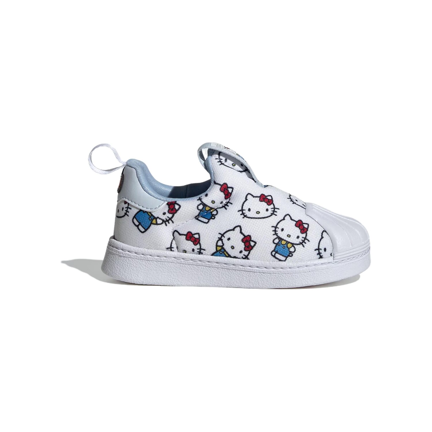 

Кроссовки Adidas Hello Kitty X Superstar 360 I 'White Allover Print', белый/голубой