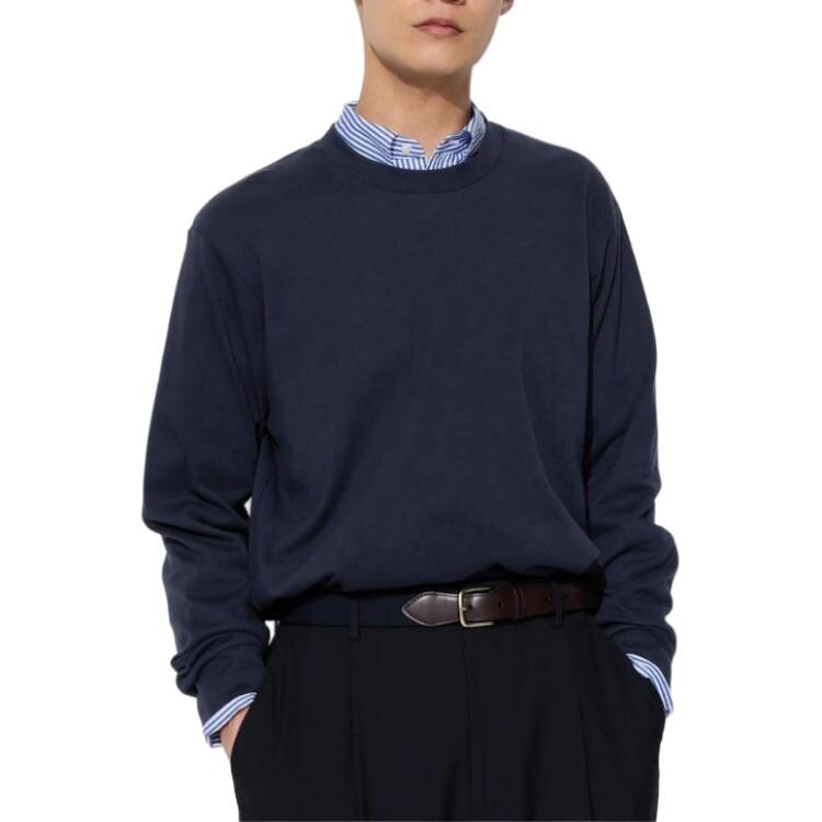 

Футболка унисекс темно-синяя Uniqlo, темно-синий
