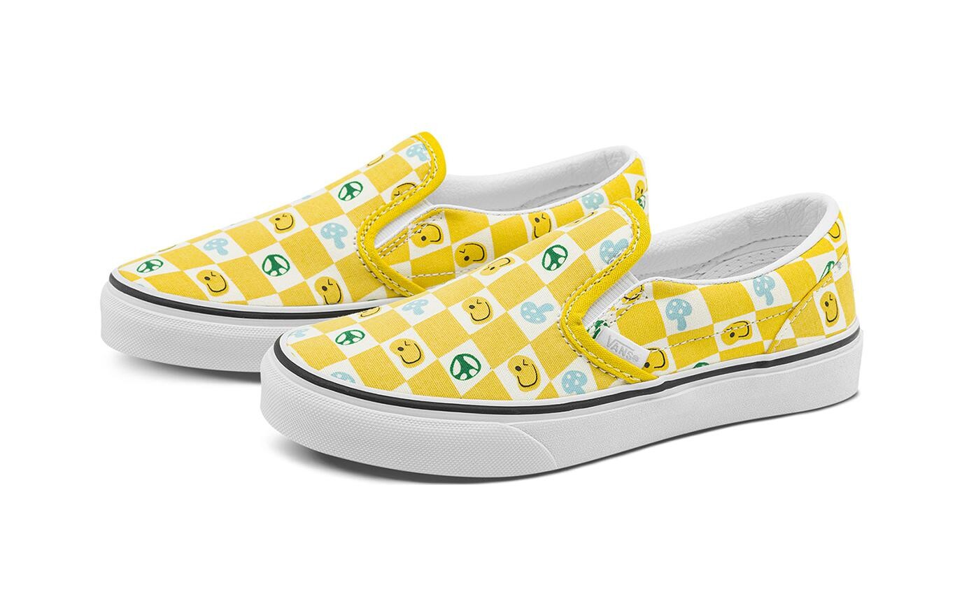 Детские скейтбордические туфли без застежек PS Vans, желтый — фото 3