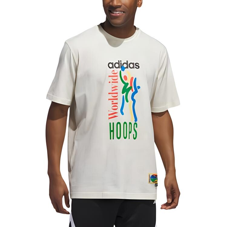 Футболка World Wide Hoops Adidas, слоновая кость — фото 2