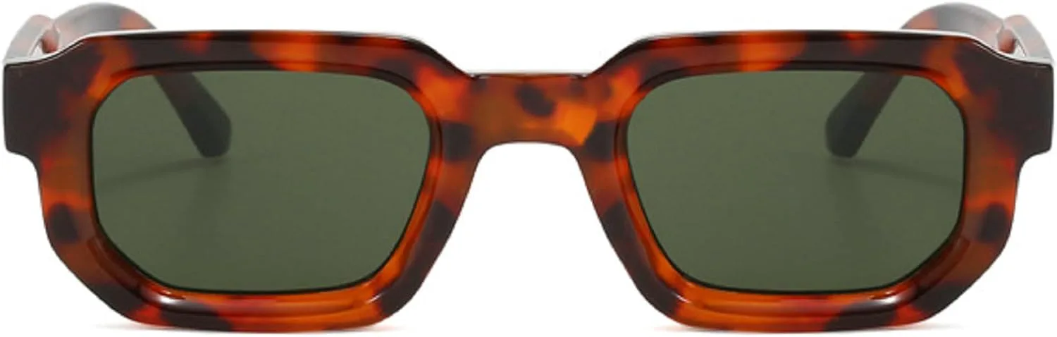 

Винтажные солнцезащитные очки в прямоугольной оправе для мужчин, модные ретро-очки с защитой от УФ-излучения UV400, женские защитные очки mincl, Leopard Green