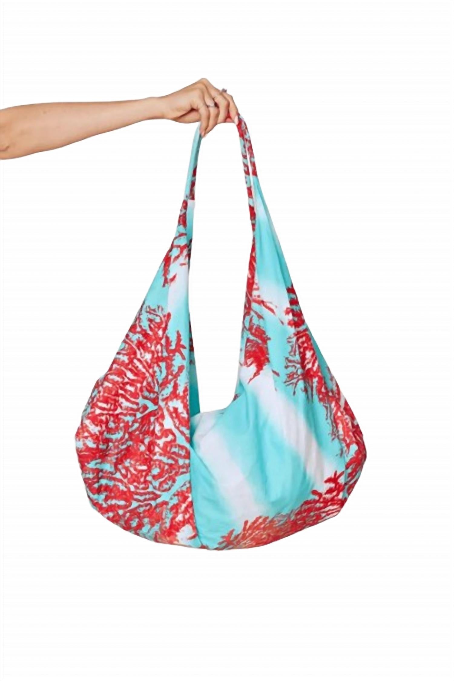 

Женская пляжная сумка Tonia Coral через плечо в голубом цвете MODAPOSA