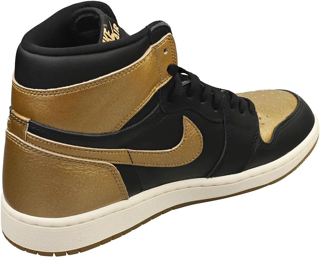 Мужские кроссовки Nike Air Jordan 1 Retro High OG, черный/металлик золотой — фото 3