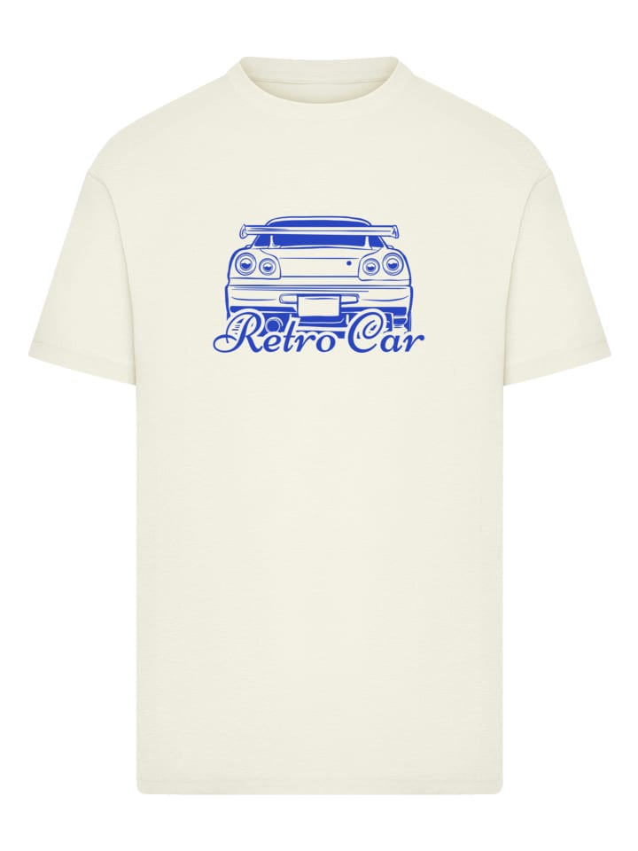 

Футболка с ретро-автомобилем в японском уличном стиле песочного цвета F4NT4STIC, Бежевый, Футболка с ретро-автомобилем в японском уличном стиле песочного цвета F4NT4STIC