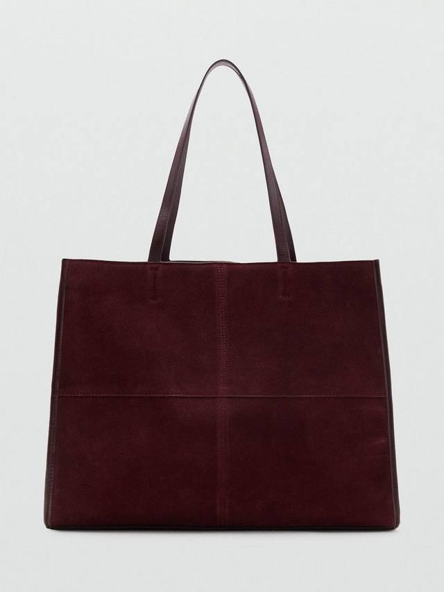 

Замшевая сумка-шоппер Mango, Dark Red