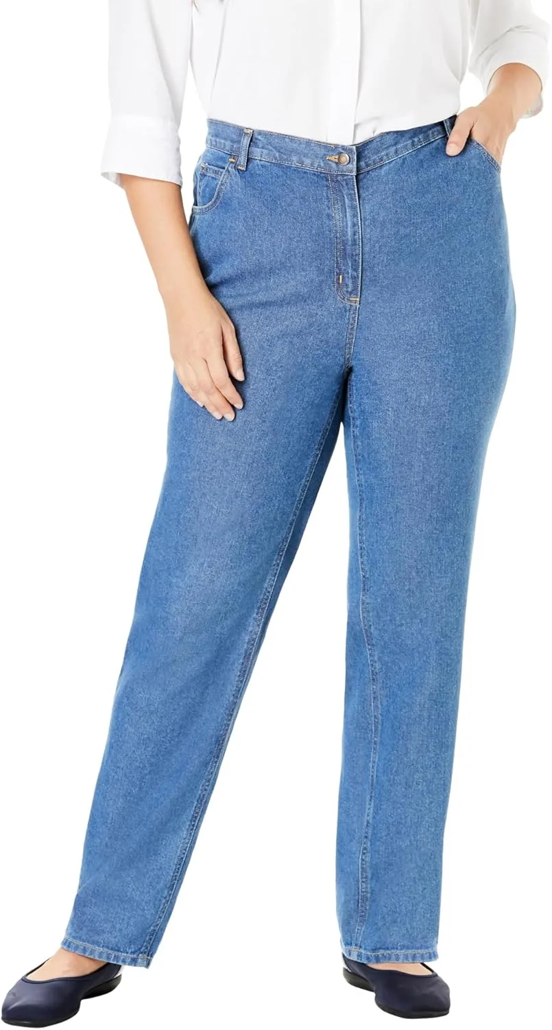 

Woman Within Plus Size джинсы из хлопка с эластичной спинкой