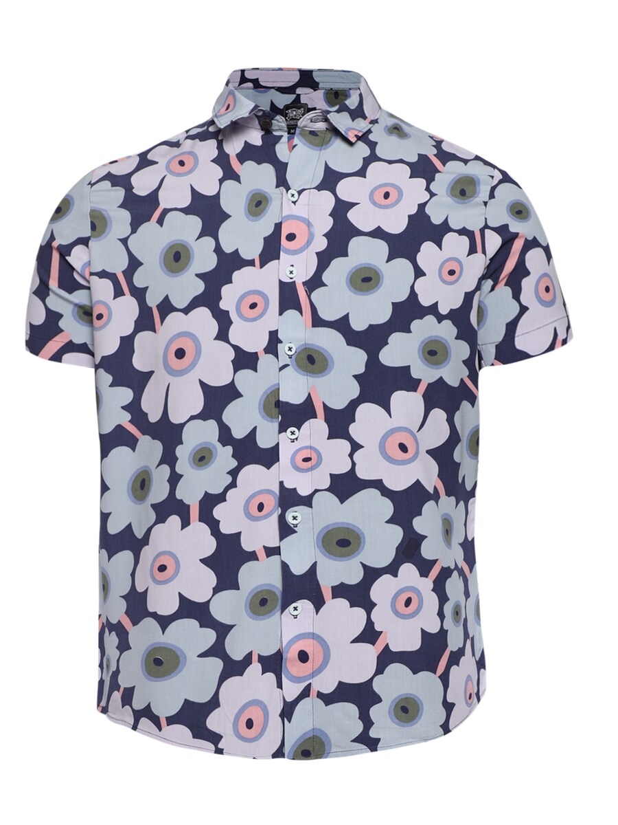 

Рубашка на пуговицах классического кроя Campus Sutra River, синий