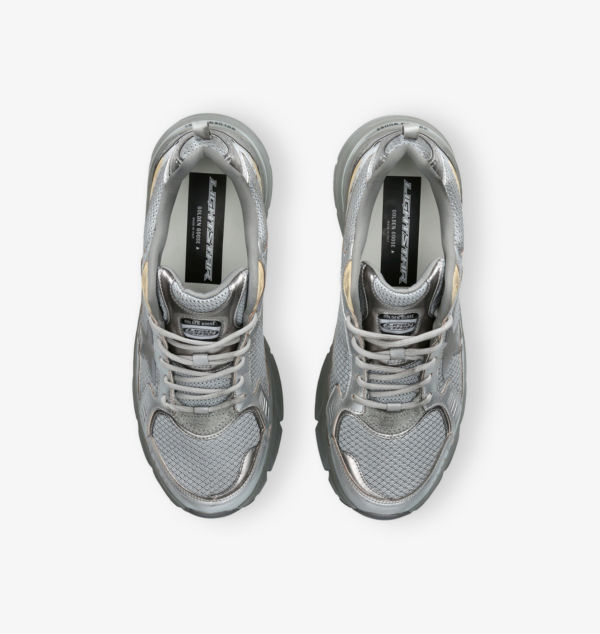 Кроссовки Lightstar из кожи и сетки с низким верхом Golden Goose, серебряный — фото 2