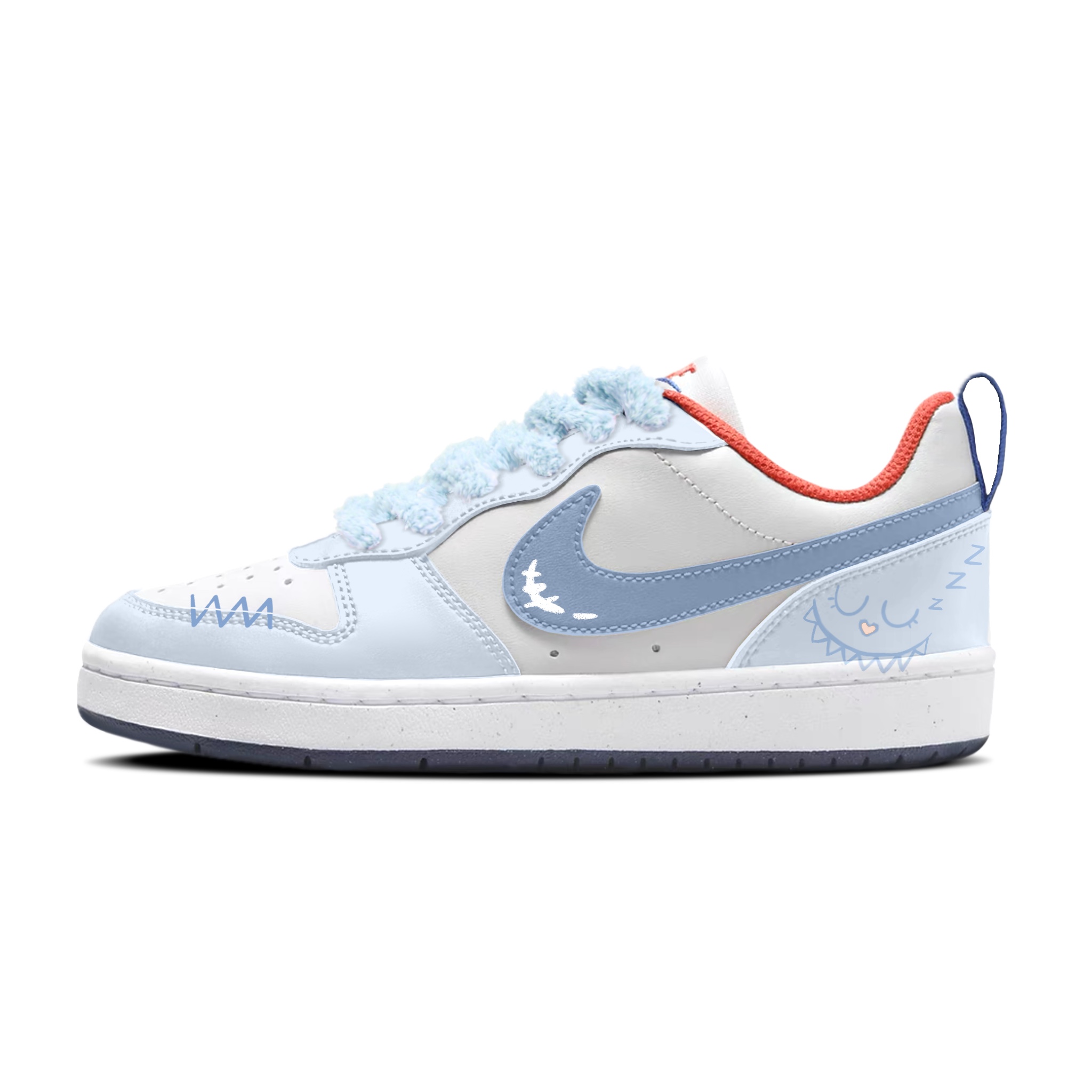 

Детские кроссовки для скейтбординга Court Borough Sleepy Fabric с дышащим низким верхом для подростков Nike, синий