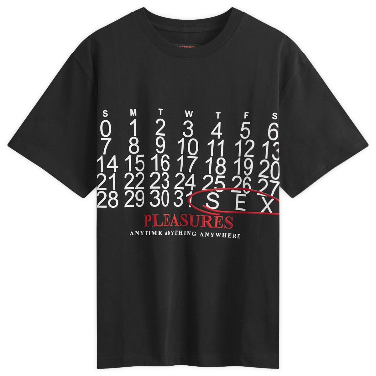 

Футболка Pleasures Calendar Heavyweight T-Shirt, черный