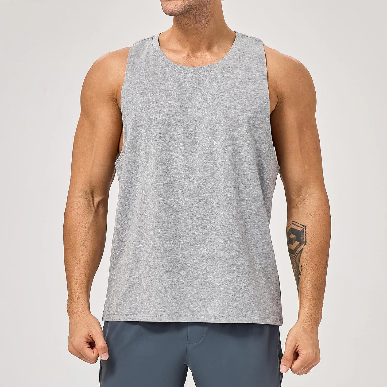 Мужская майка без рукавов Solid Color Loose Fit Crewneck — фото 2