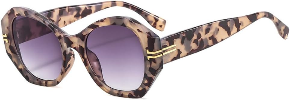 

Популярные модные солнцезащитные очки неправильной формы «кошачий глаз» для женщин, ретро-градиентные очки с защитой от УФ-излучения UV400 для мужчин, многоугольные солнцезащитные очки с леопардовым принтом LXLHWN, Pattern Gray