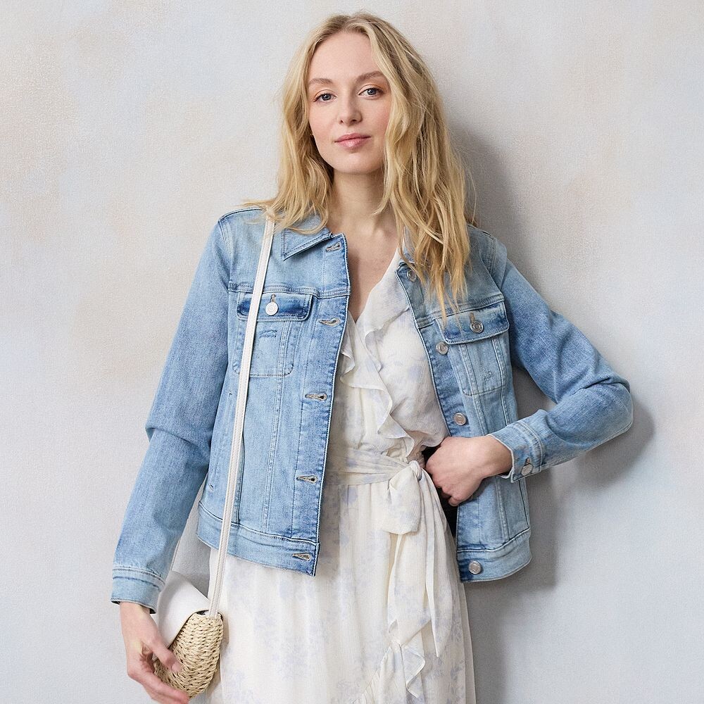 

Женская джинсовая куртка LC Lauren Conrad New Core, цвет Love Wash