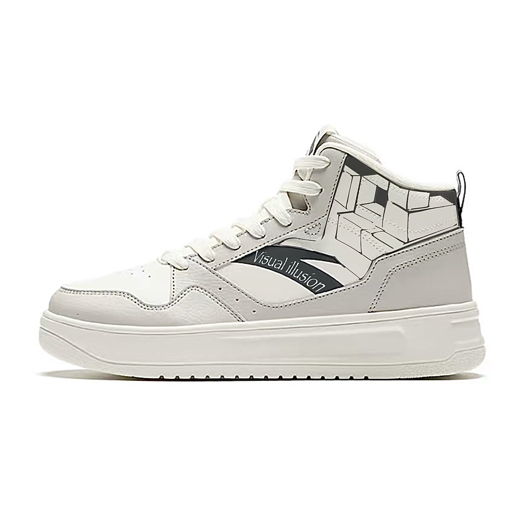 

Легкие, дышащие, увеличивающие рост, высокие скейтбордистские кроссовки для мужчин Anta, черный белый серый