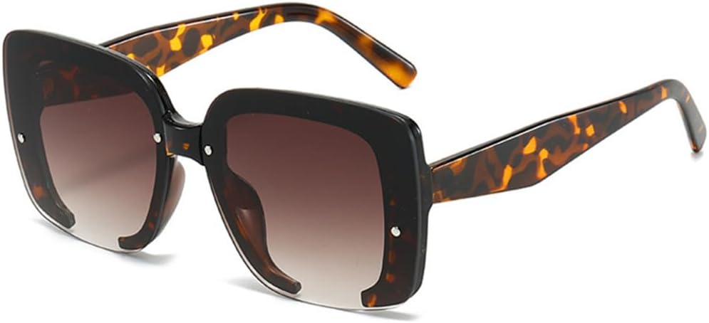 

Индивидуальные солнцезащитные очки для женщин и мужчин, модные солнцезащитные очки в крупной оправе, защита от УФ-излучения UV400, леопардовый принт, один размер TYUVIVO, Leopard Tea