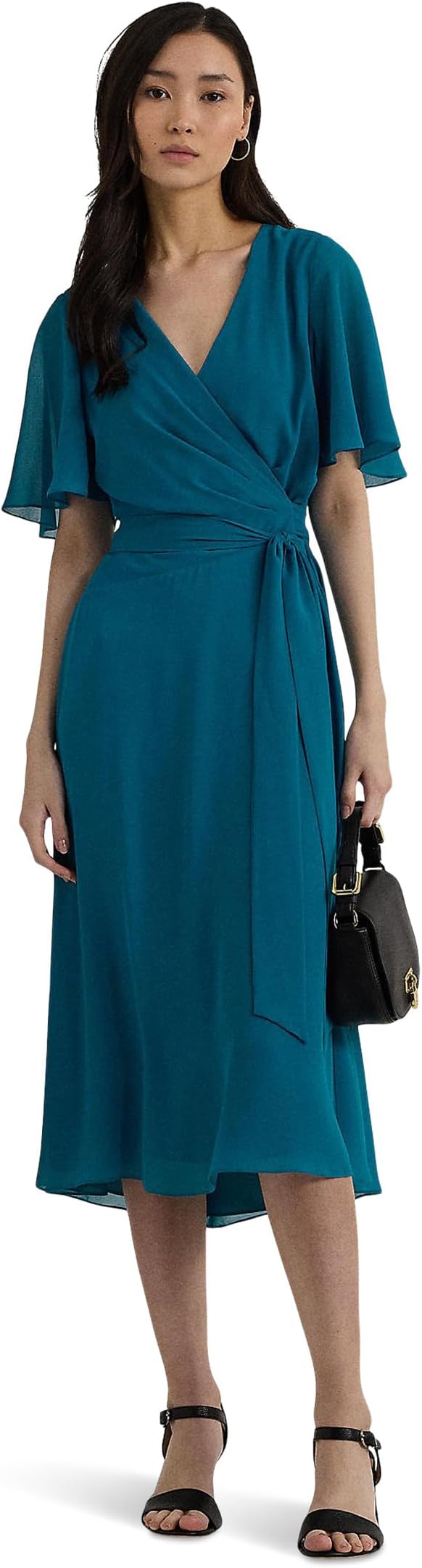 

Платье Lauren Ralph Lauren Belted Georgette Dress, цвет Turquoise Sky