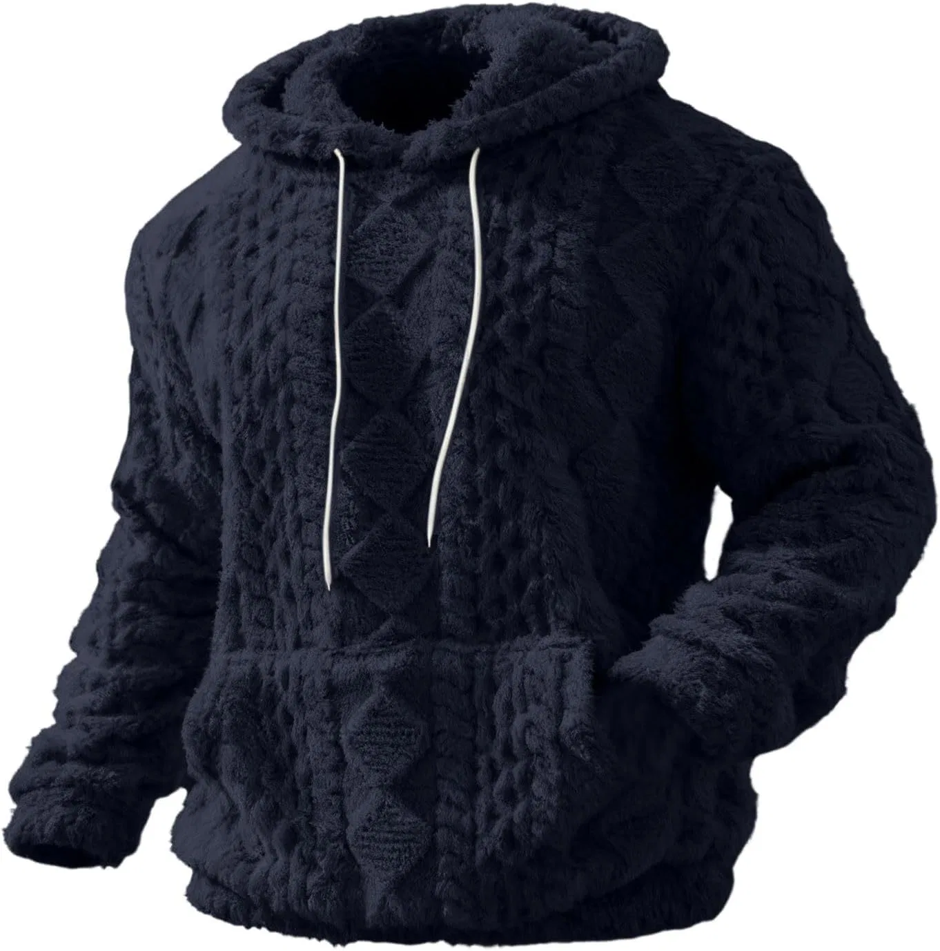 Мужская флисовая худи с капюшоном, Generic, Navy