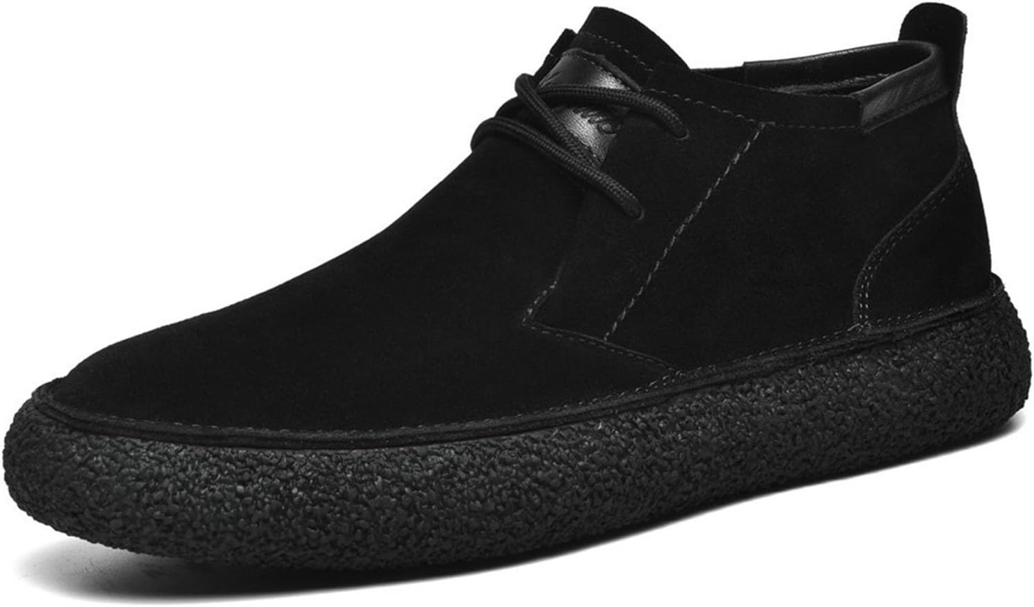 

Мужские ботинки Myallfeet с матовой кожаной замшей, средние кроссовки типа бордшуз, ретро стиль, повседневный дизайн, прогулочные ботинки до щиколотки, классические нескользящие на шнуровке, замшевые оксфордские кроссовки, черный