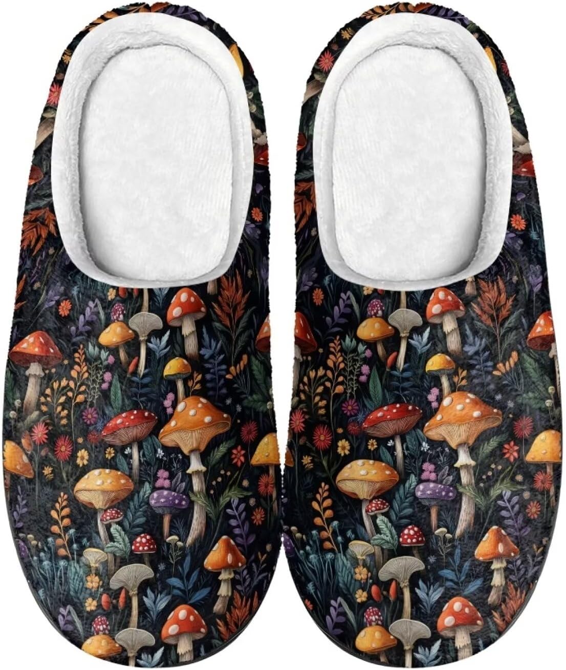 

Теплые мягкие удобные домашние тапочки DISNIMO для женщин и девушек на осень и зиму, A Rainbow Mushroom