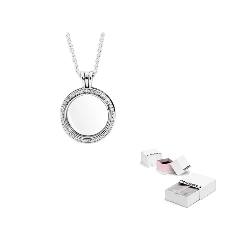 

Pandora Ожерелье из стерлингового серебра 925 пробы со стеклом и синтетическим кубическим цирконием, смешанный материал, серебристый, для женщин