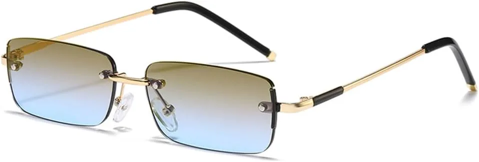 

Солнцезащитные очки UV400 с прозрачными линзами Ocean Gradient без оправы, для женщин и мужчин, для бега и занятий спортом на открытом воздухе UYPTK, Golden Tea Blue