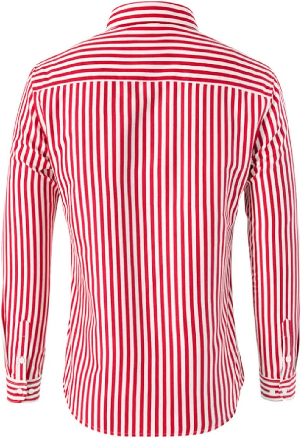 Блуза мужская с длинным рукавом, полоска, красный — фото 2