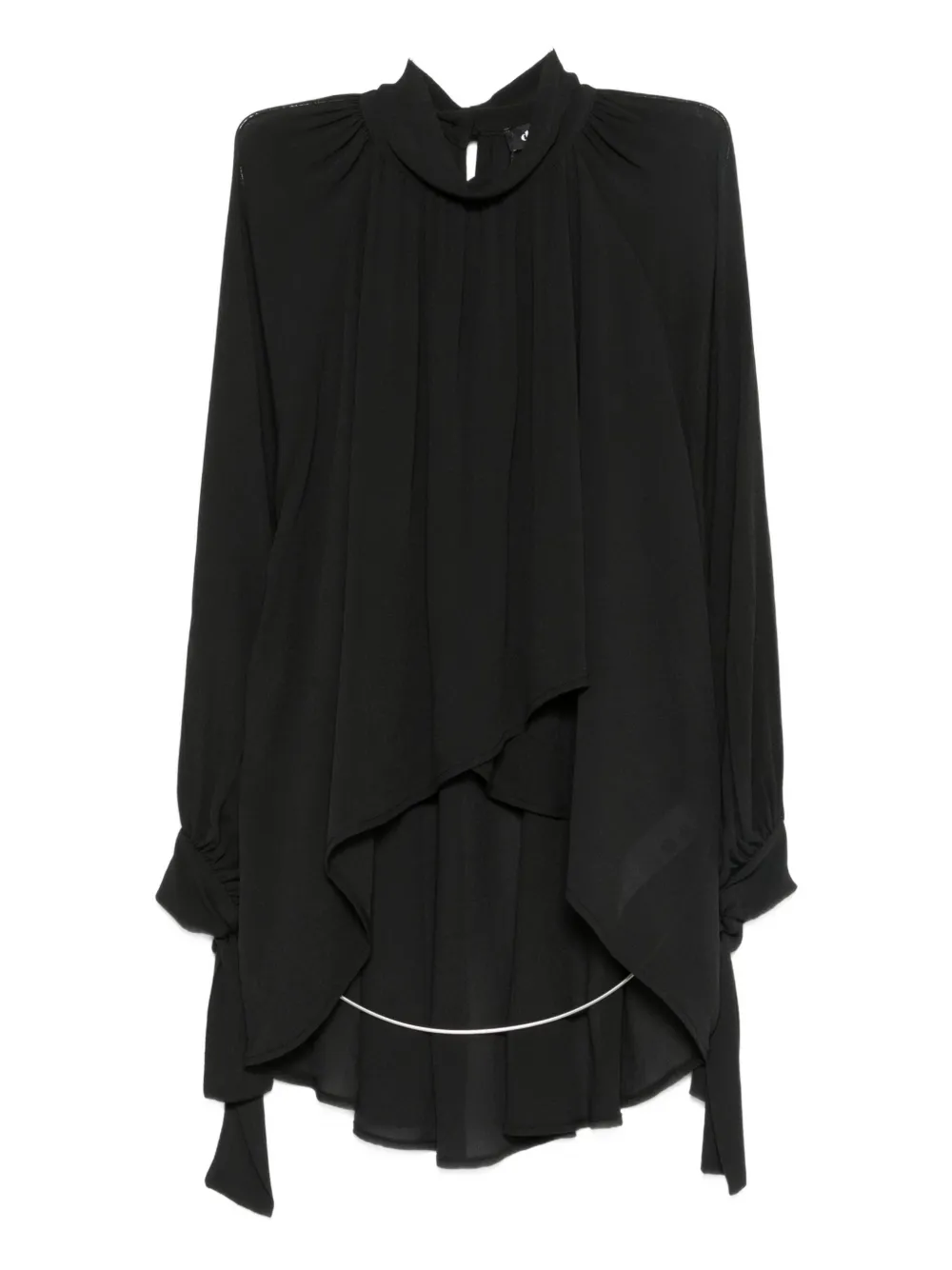 

Асимметричная блузка с высоким воротником Dixie, черный