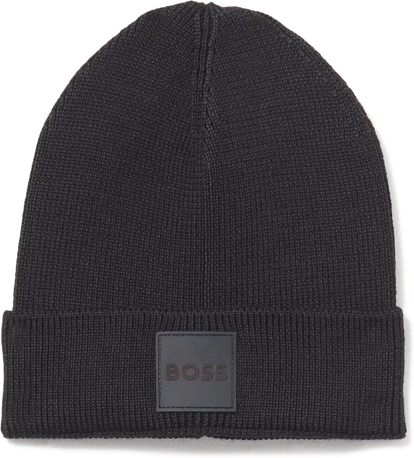 

BOSS мужская шапка-бини с квадратным логотипом, Black Gloss
