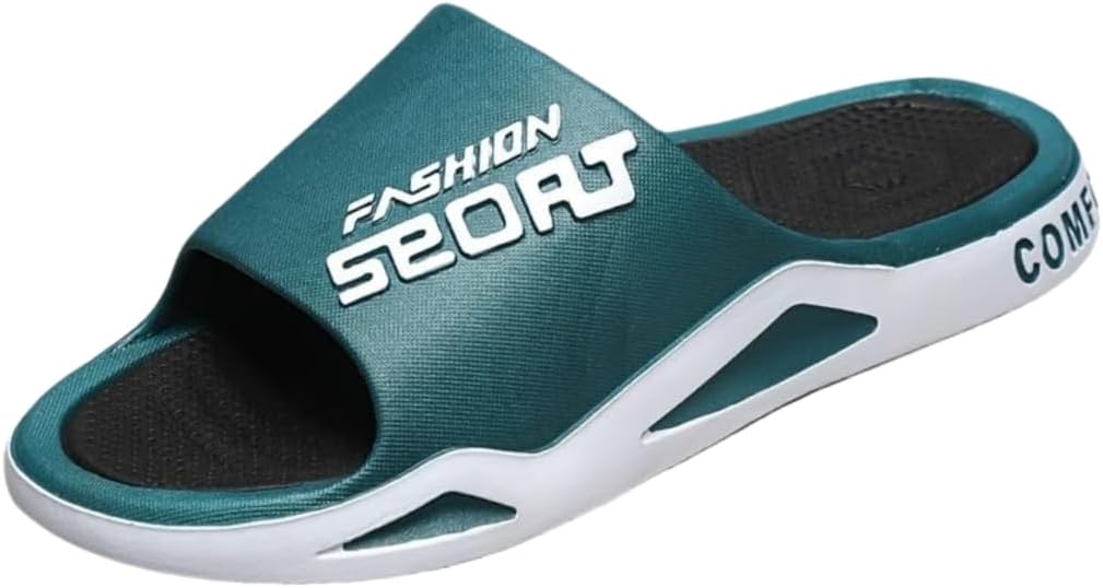 

Мужские тапочки большого размера HoaloX, мягкие, повседневные, с противоскользящей подошвой, с открытым носком, подходят для использования дома, на улице, на пляже и в душе, зеленый