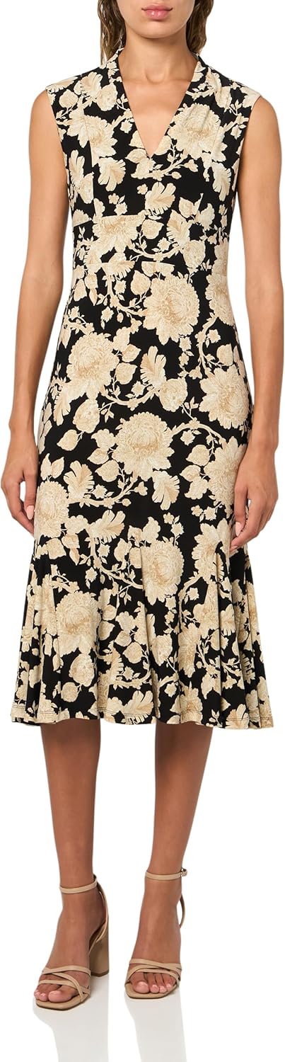 

Женское платье миди Tommy Hilfiger с рукавами-крылышками и V-образным вырезом в стиле ампир, Black/ Sand