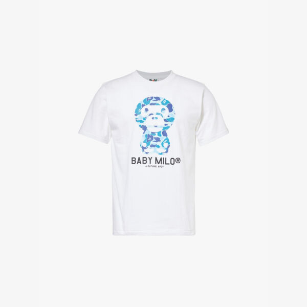 

Футболка из хлопкового джерси с графическим принтом Abc milo A Bathing Ape, белый