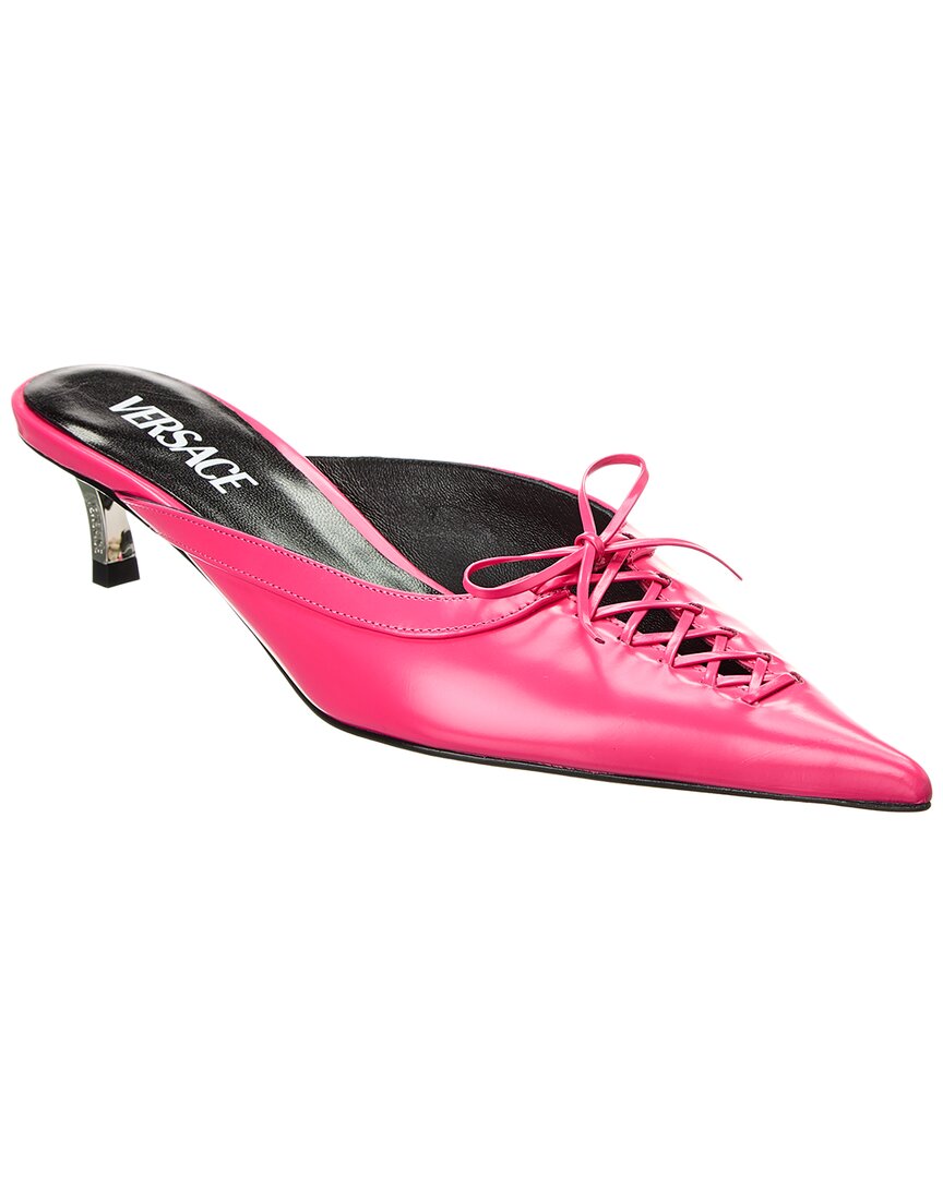 Мюли Versace Pin-Point из кожи, розовый