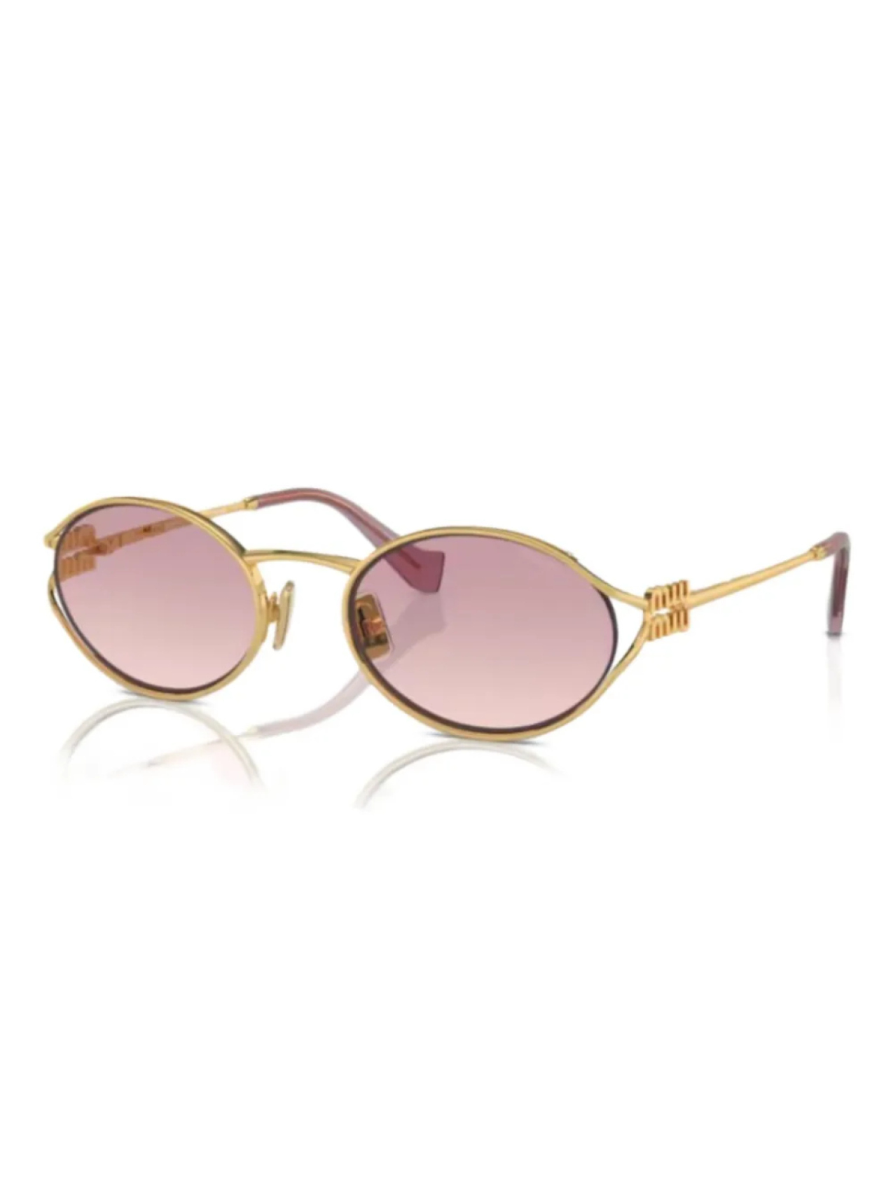 

Miu Miu Eyewear солнцезащитные очки в овальной оправе, золотой