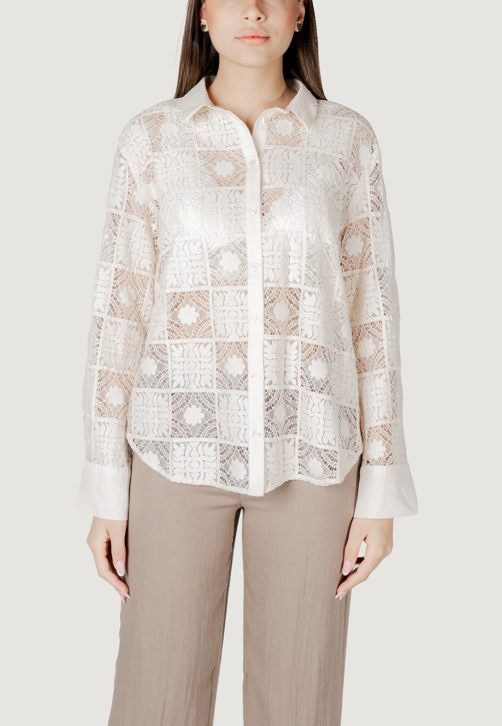 

Блузка на пуговицах VIVECA L/S VILA, кремовый