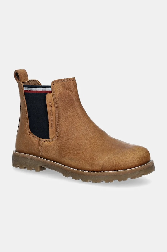 

Зимние кожаные ботинки детские Tommy Hilfiger, коричневый
