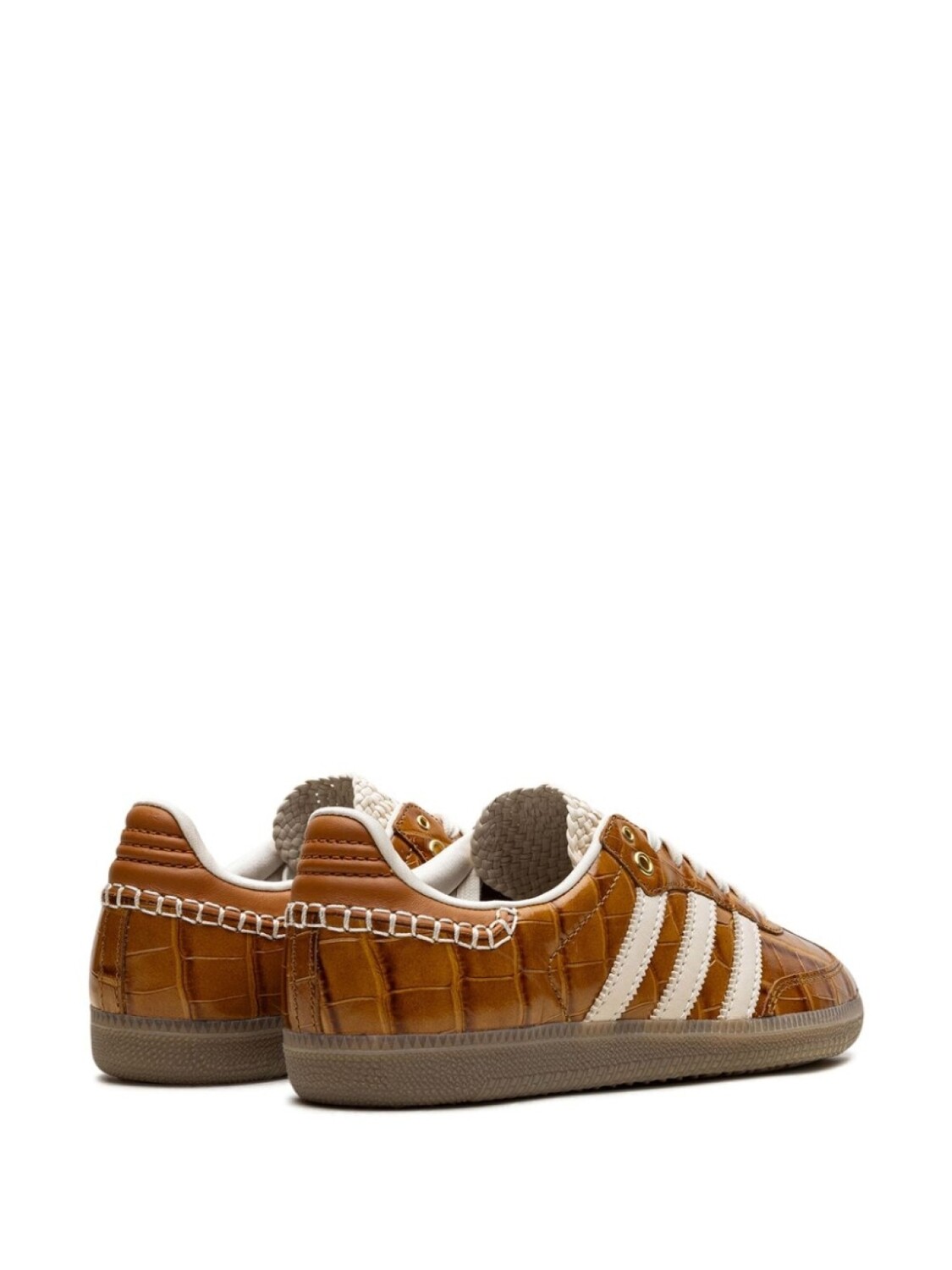 Кроссовки Adidas x Wales Bonner Samba OG "Brown Croc", коричневый — фото 3